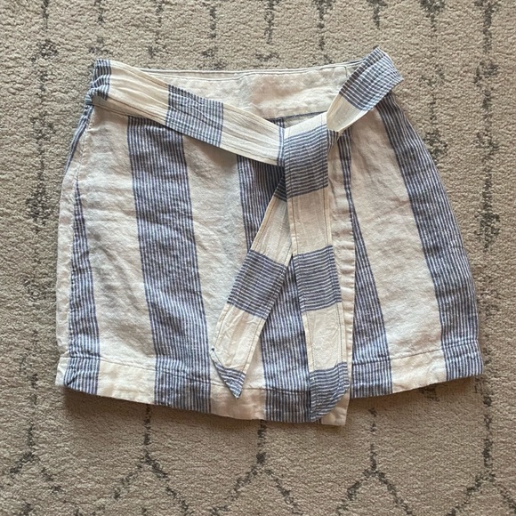 Free People Uptown Days Blue & White Wrap Skirt - Picture 2 of 6